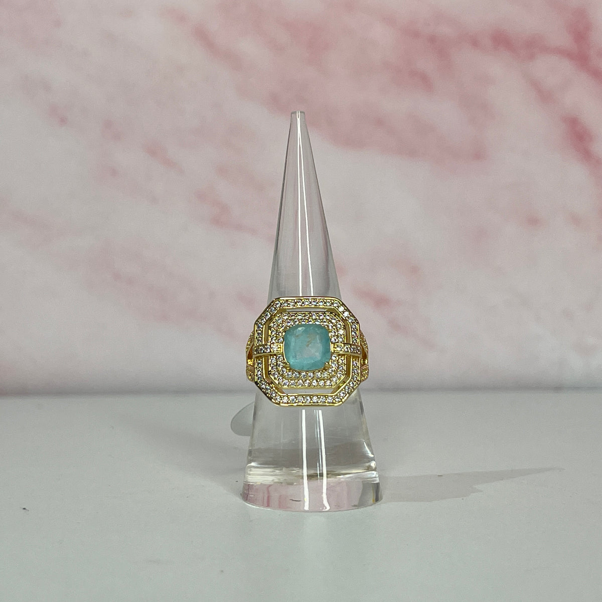 Aquamarine & Gold Lock Set