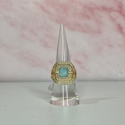 Aquamarine & Gold Lock Set