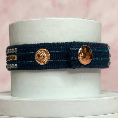 Single Bracelet - Dark Blue Snap Closure