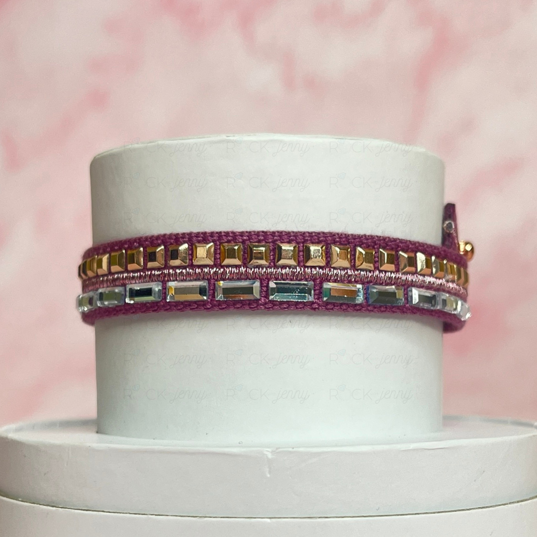 Single Bracelet - Dark Pink Snap Closure