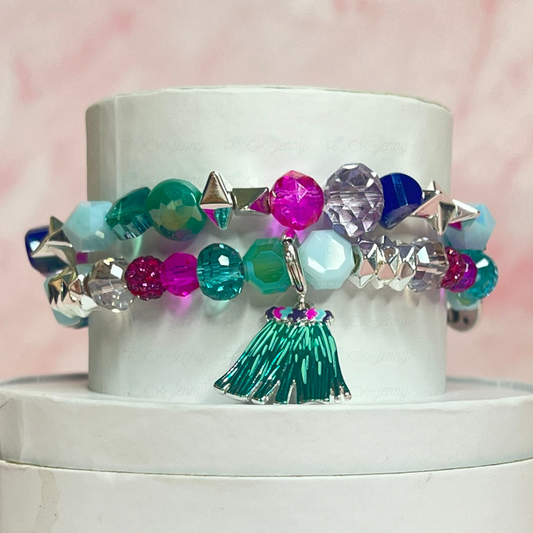 Single Bracelet - Stretchy Hula Skirt Charm (2)