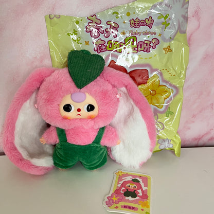 Baby Three Where‘s Spring? Series Plush - Pink Bunny + Matching Keychain