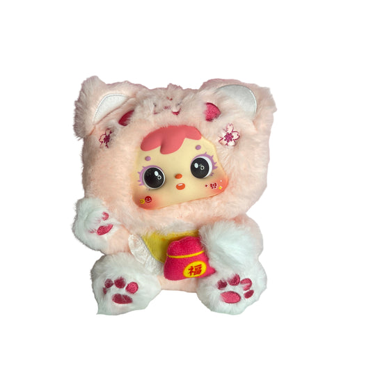 Samuel Lucky Cat Series Plush Pendant - Pink (Revealed)