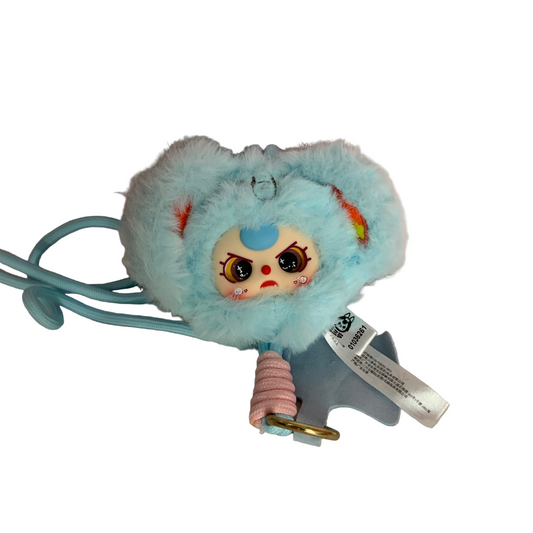 Baby Three Animal Plush Lanyard Series - Blue Elephant with Special Eyes