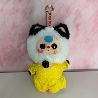 Baby Three Kitten Wardrobe Plush Pendant - Yellow