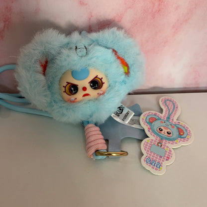 Baby Three Animal Plush Lanyard Series - Blue Elephant with Special Eyes