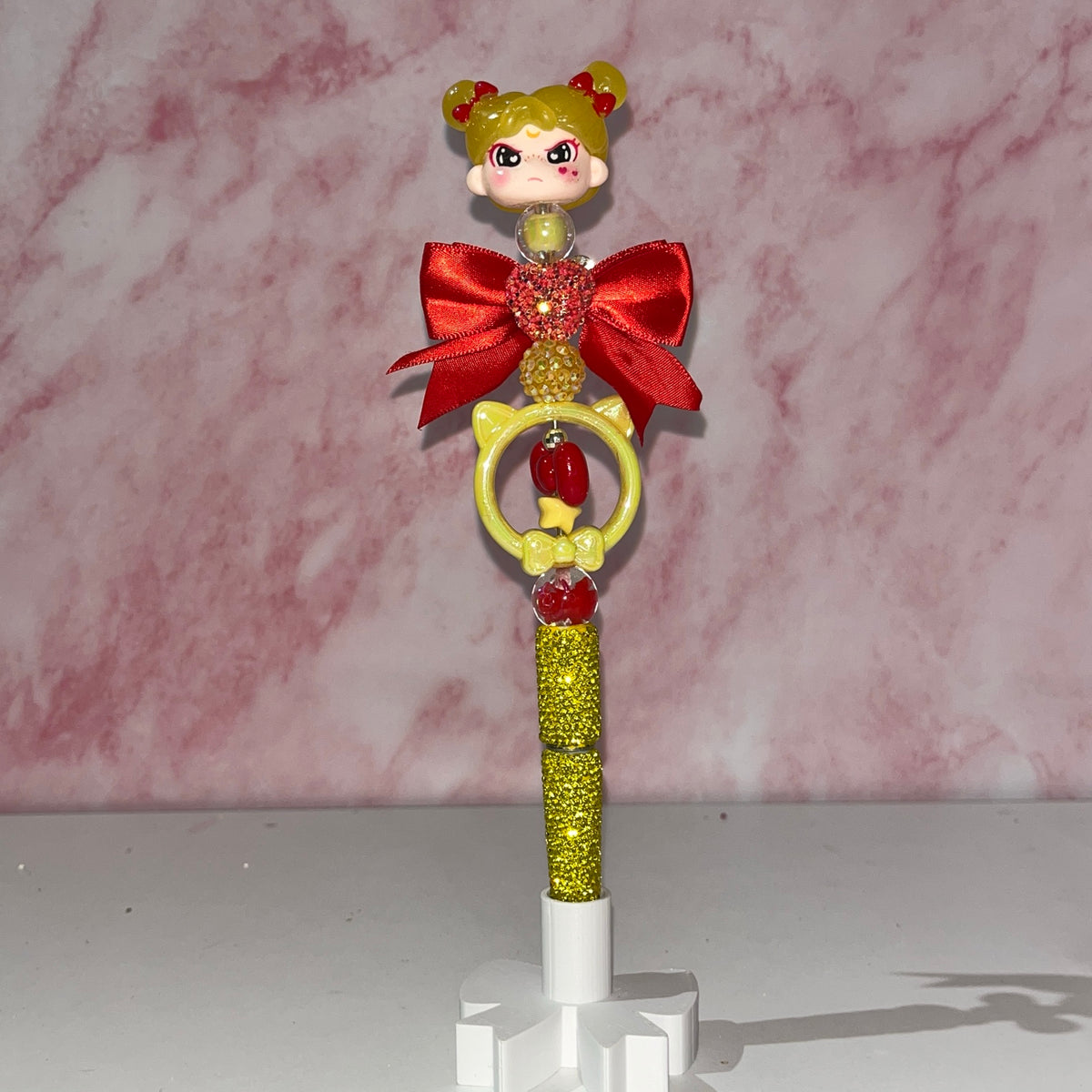 Apple Princess Red Bow Beadable Pen