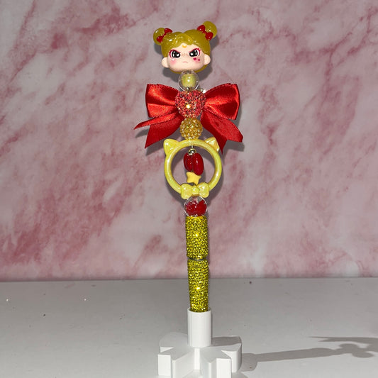 Apple Princess Red Bow Beadable Pen
