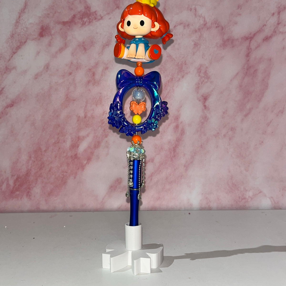 Pumpkin Girl Midnight Blue Beadable Pen
