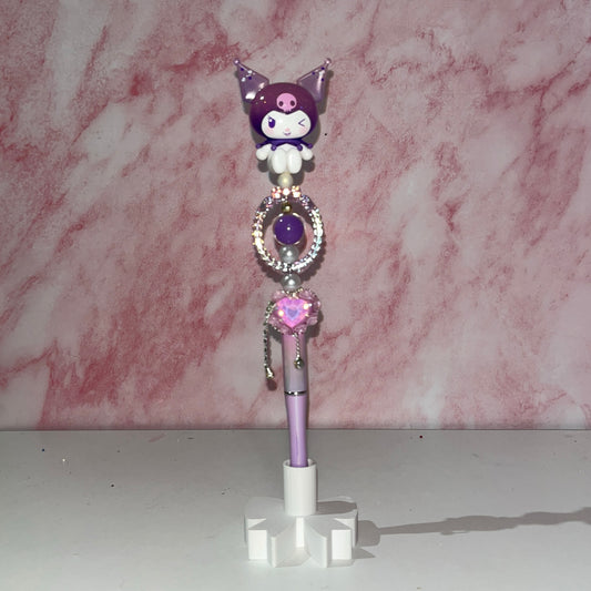 Purple Jester Jeweled Beadable Pen