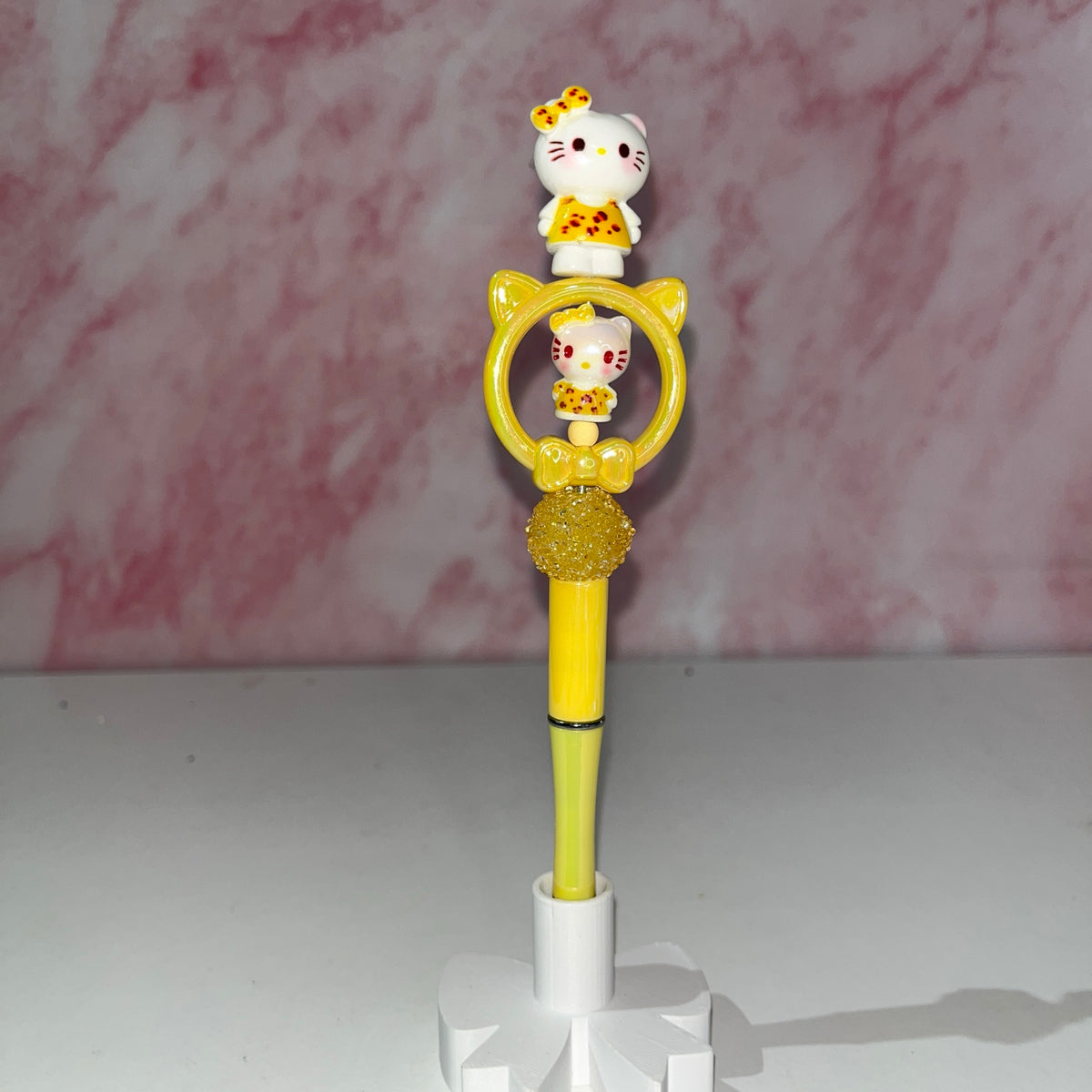 Yellow Kitty Sunshine Beadable Pen